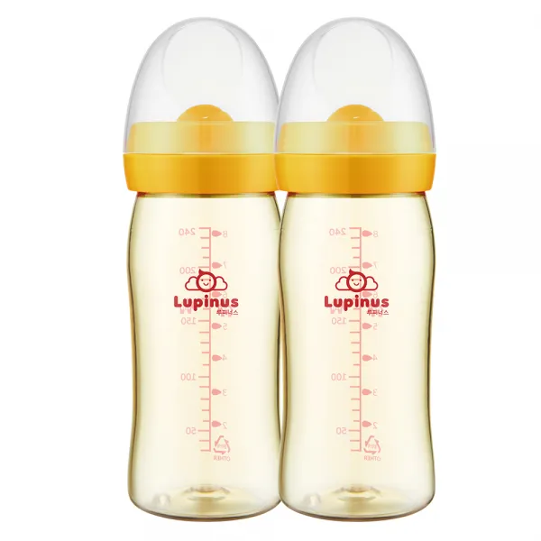 루피너스 Ppsu 노꼭지 젖병 240ml 트윈팩 옐로우