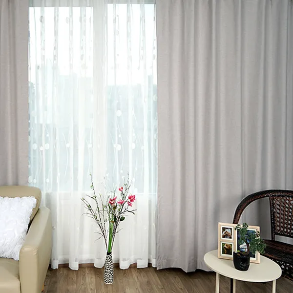 나비손길 복층 암막커튼 2p + 커튼끈 2p + 커튼 핀 세트, 오트밀베이지