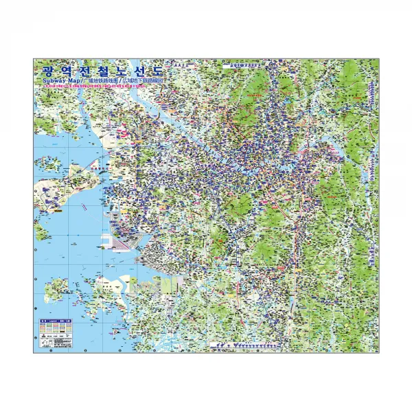 지도닷컴 광역전철노선도 수도권 코팅 소 + 전국행정도로지도, 1세트