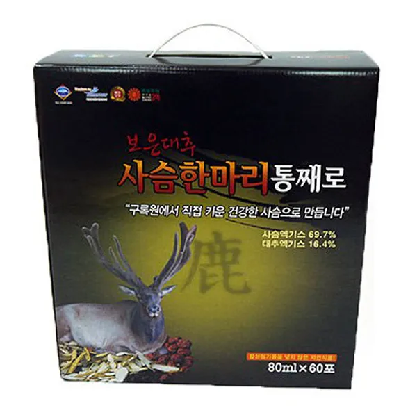 구록원 보은대추 사슴 한마리 통째로 건강즙 80ml 60개