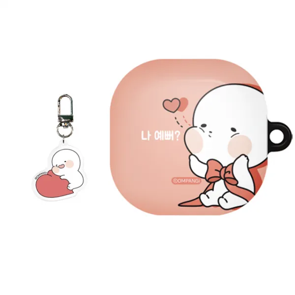 옴팡이 배블 갤럭시 버즈라이브/버즈프로 하드케이스 + 키링 랜덤발송, 예뻐