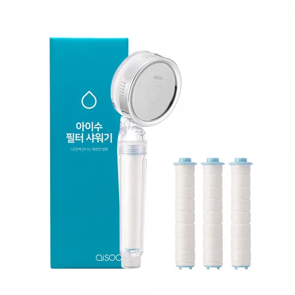 아이수 필터샤워기 + 리필필터 3p, 필터 샤워기+샤워기용 리필필터 1박스(3입)