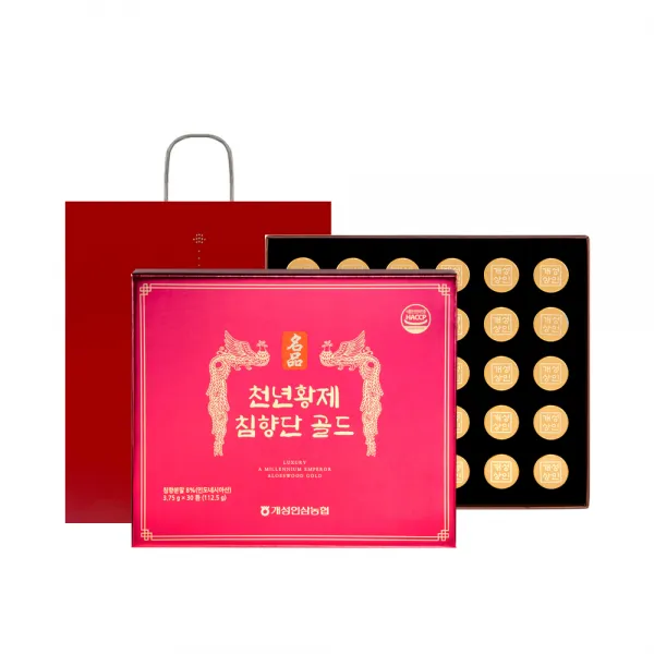 Wholelife 천년황제 침향단 골드 + 쇼핑백 세트 3.75g 30개