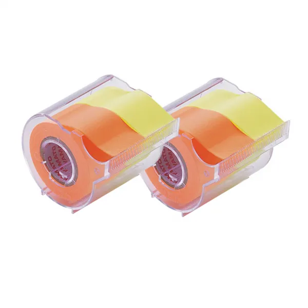 모모팝 메모롤 점착 메모지 테이프 25mm 오렌지 레몬 2개