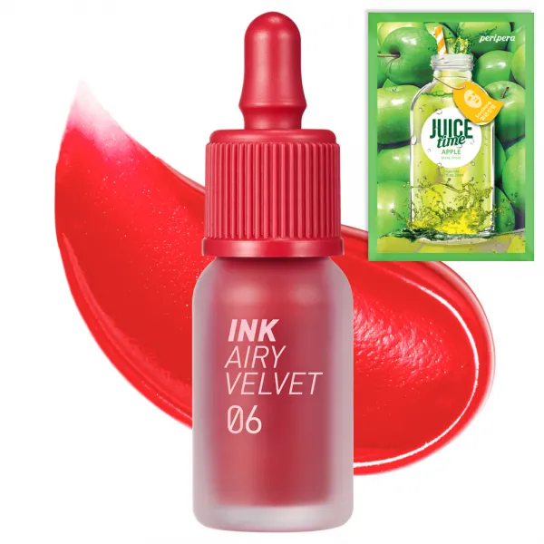 페리페라 잉크 더에어리 벨벳 틴트 4g + 주스타임 마스크팩 25ml, AD006 조기품절(틴트), 사과(팩), 1세트