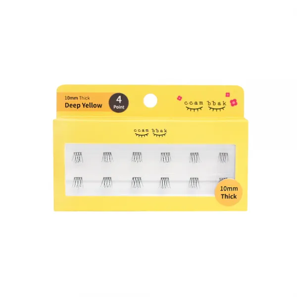 깜빡 가닥 인조 속눈썹 4기둥 10mm Deep Yellow, Black, 1세트