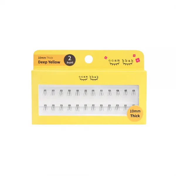 깜빡 가닥 인조 속눈썹 2기둥 10mm Deep Yellow, Black, 1세트