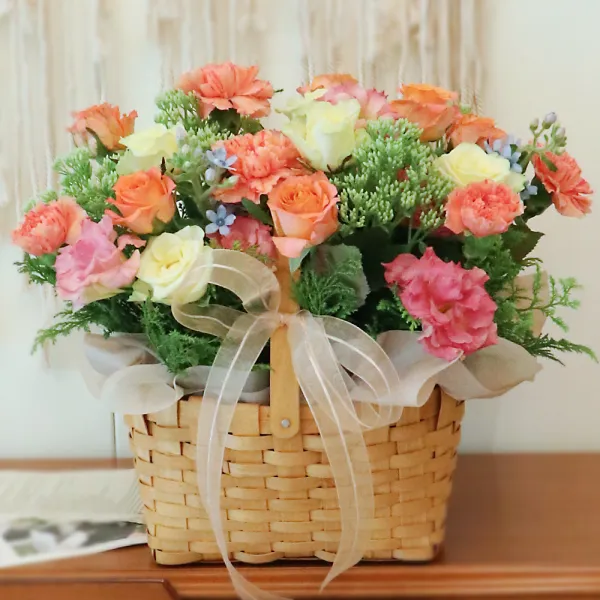 블뤼엔 생화 꽃바구니 L, 로맨틱정원