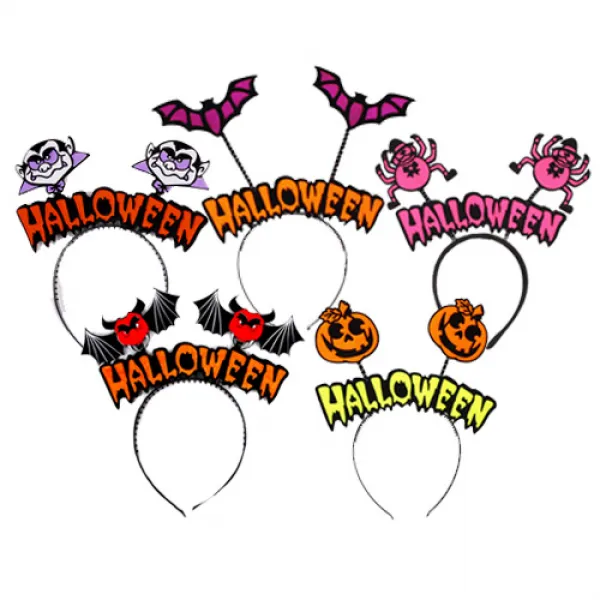 할로윈 머리띠 5종세트, 호박, 박쥐, 거미, 드라큐라, 악마, 1세트