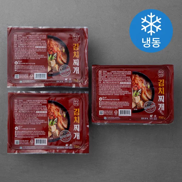 푸딩팩토리 김치찌개 냉동 750g 3팩