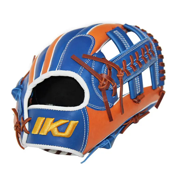 IKJ 베이기스 주니어 유소년 내야십자웹 글러브 우투용, 블루 + 오렌지