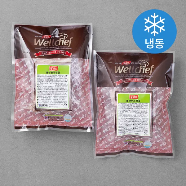 웰쉐프 홍삼 훈제삼겹 냉동 300g 2개