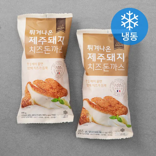 튀겨나온 제주돼지 치즈돈까스 냉동 140g 2개