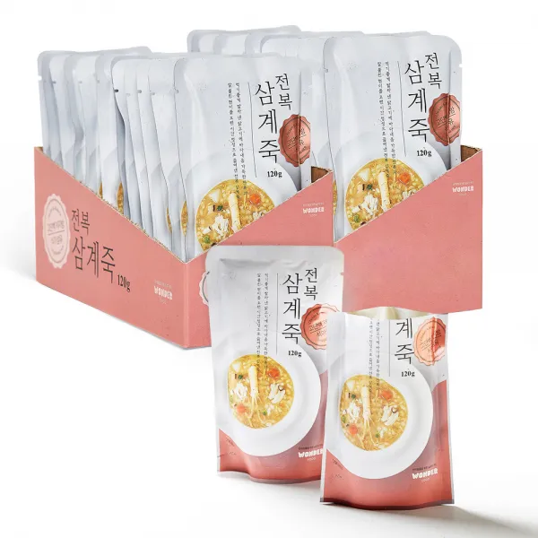 원더푸드 반려동물용 죽 120g 전복 + 닭 혼합맛 24개