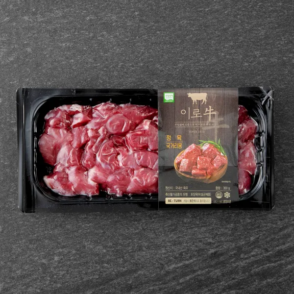 무항생제 인증 이로우 국내산 소고기 2등급 세절 국거리용 (냉장), 300g, 1팩
