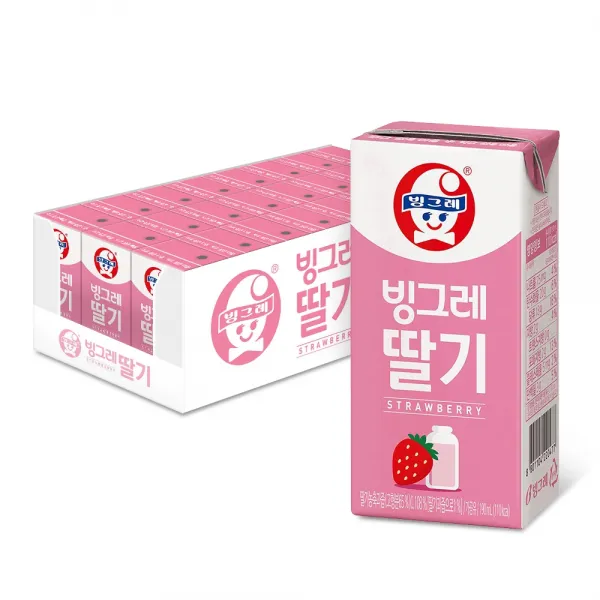 빙그레 딸기우유 190ml 24개