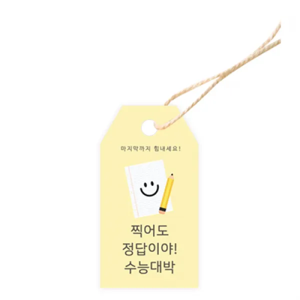 도나앤데코 수능002 다니카 찍어도 정답 태그 3.5 x 6.5 cm 100p + 면끈 100p, 혼합색상, 1세트
