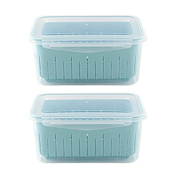 제오닉 나누담 채반 밀폐용기 하늘색 4000ml 2개 밀폐용기 2p