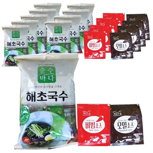 순수바다 해초국수 180g X 10p + 비빔소스 50g X 5p + 모밀소스 40g X 5p 세트 1세트
