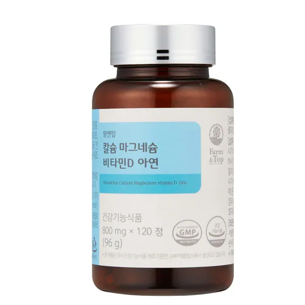 팜엔탑 칼슘 마그네슘 비타민D 아연, 120정, 1개