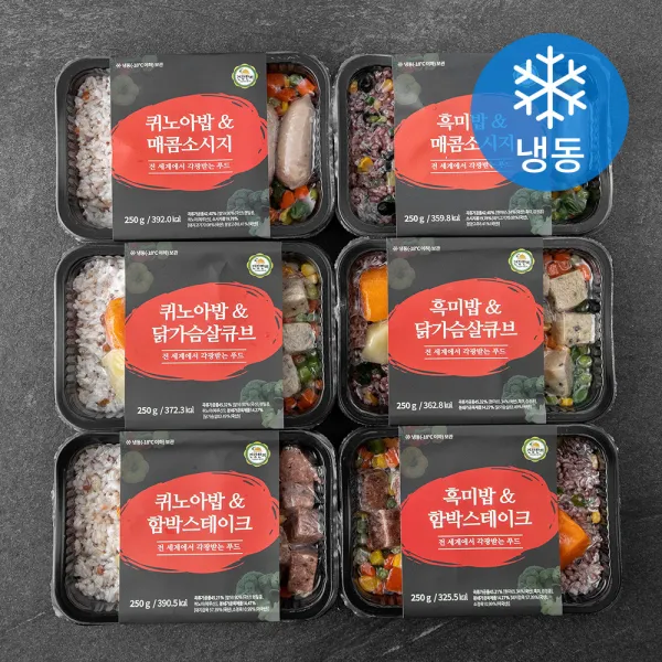 건강한끼 도시락 250g x 6종세트 (냉동), 1세트