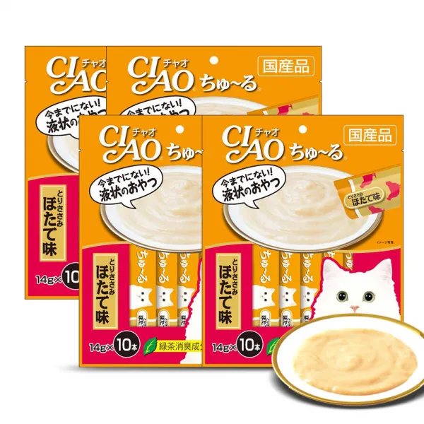 이나바 챠오츄르 고양이 간식 14g SC126, 닭가슴살 + 조갯살 혼합맛, 40개