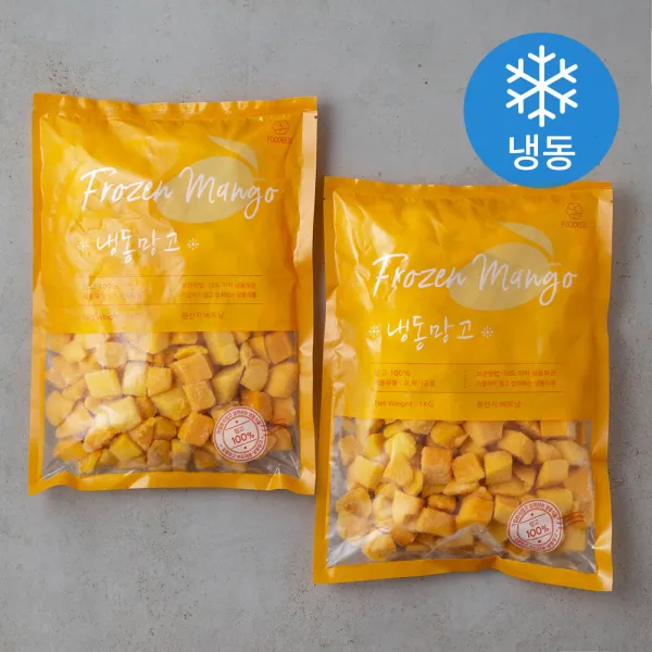 푸디즈 망고 냉동 1kg 2개