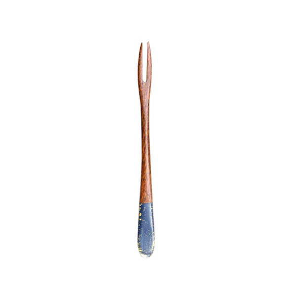 칠몽 금수강산 옻칠 나무 티포크, 파랑, 1개