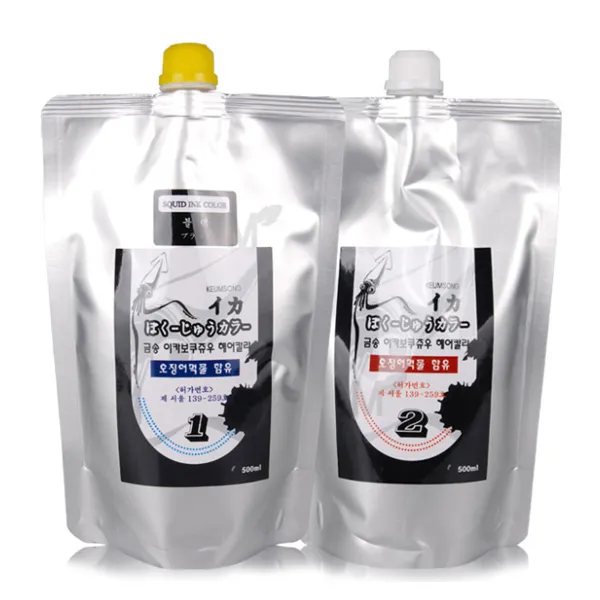 뉴겐 금송 이카 보쿠쥬우 오징어먹물 헤어칼라 1제 500ml + 2제 500ml, 블랙, 1세트