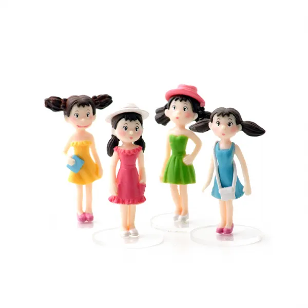 포레스 테라리움 재료 A 100여가지 사람 피규어 말괄량이 소녀 4종 세트, 혼합색상