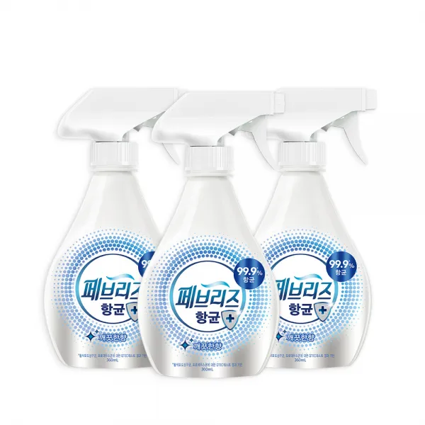 페브리즈 항균플러스 섬유탈취제 깨끗한향 본품 360ml 3개