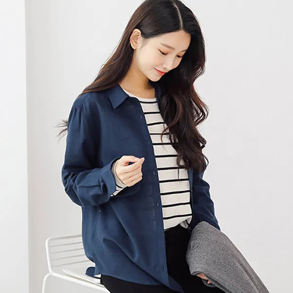 제이앤몰스 여성용 기모 기본스타일 셔츠 남방