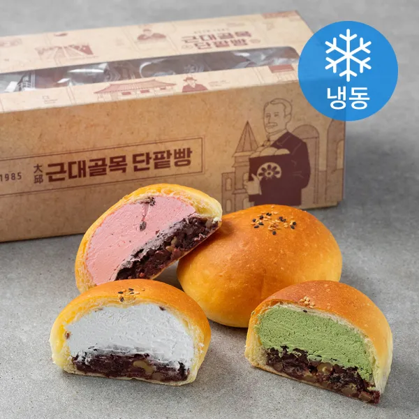 근대골목단팥빵 생크림 단팥빵 생크림 135g x 3p + 녹차 135g + 딸기 135g (냉동), 1세트