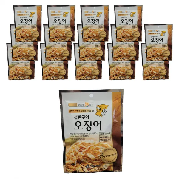 철판구이 오징어, 18g, 15개
