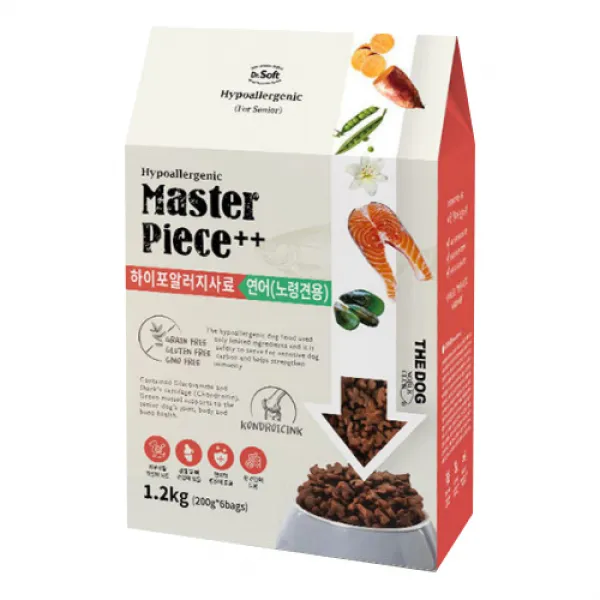 더독 노령견용 닥터소프트 명작 하이퍼 알러지 습식 사료 연어 1.2kg