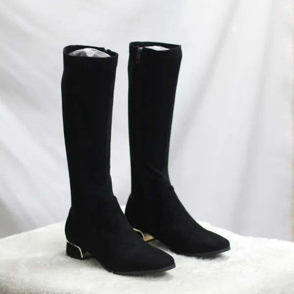 어바웃슈 노멘 스웨이드 골드 포인트 롱부츠