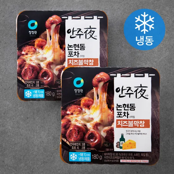 로켓프레시] 청정원 안주야 치즈직화불막창 (냉동), 180g, 2팩
