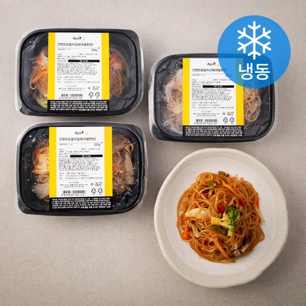 남도애꽃 간편 브로콜리 잡채 매콤한맛 (냉동), 250g, 3개