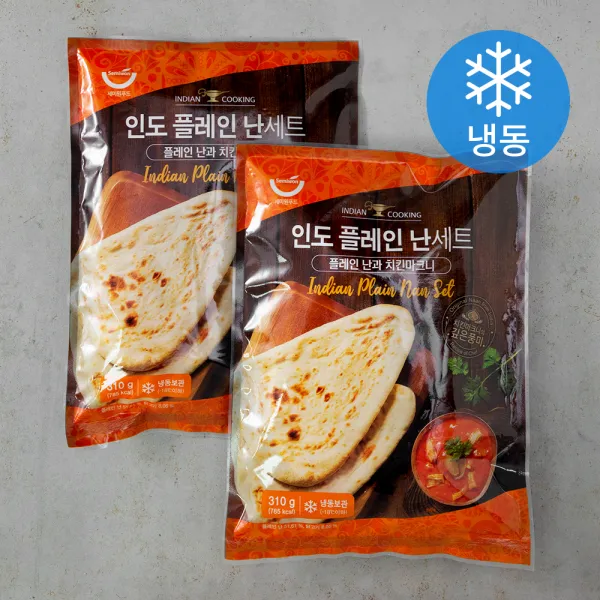 세미원 인도 플레인 난 세트 (냉동), 310g, 2팩