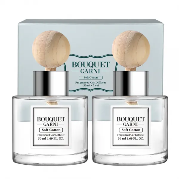 부케가르니 차량용 디퓨저 50ml, 소프트코튼, 2개