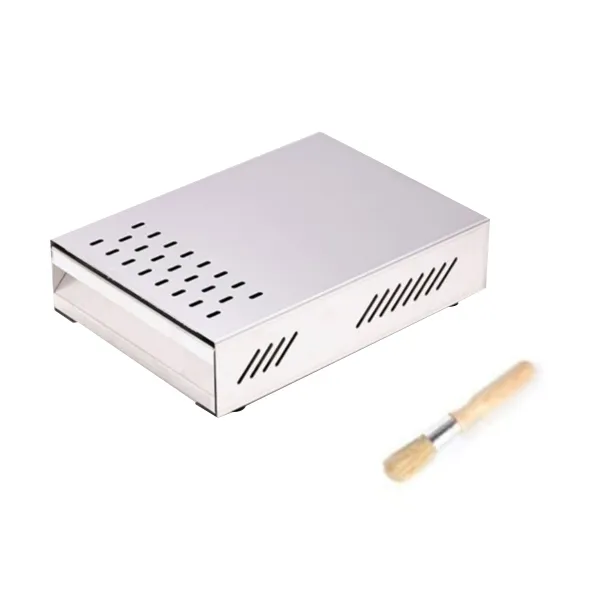 카페클럽 서랍형 넉박스 커피 찌꺼기통 + 브러쉬, SILVER(넉박스), 1세트