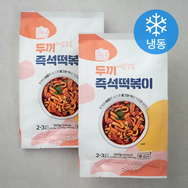 밀&쿡 두끼 즉석 떡볶이 냉동 560g 2개