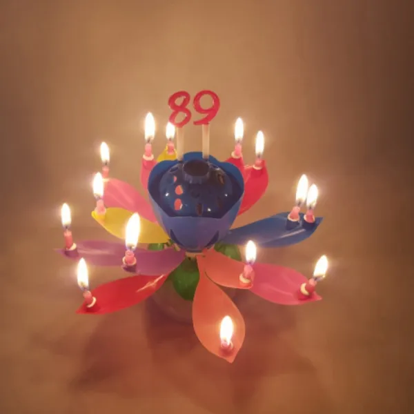 제이디마켓 회전 연꽃 멜로디초 + 숫자초, 무향, 1세트