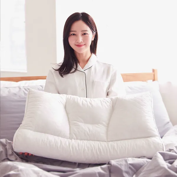 수면공감 우유 스탠다드핏 라텍스 베개 + 스트라이프 커버, 그레이