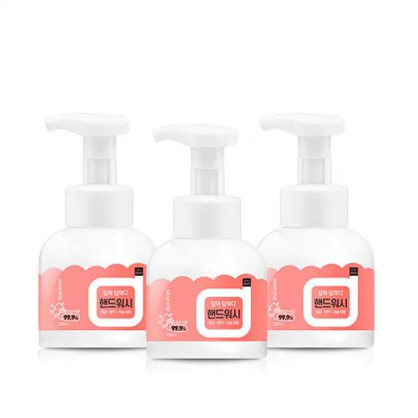 답이답이다 포밍 핸드워시 용기 어프리콧 피치향, 280ml, 3개