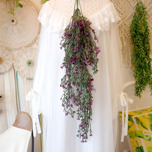 블랑쉬 핑크레드 플라워 넝쿨 조화 벽걸이 장식 혼합색상