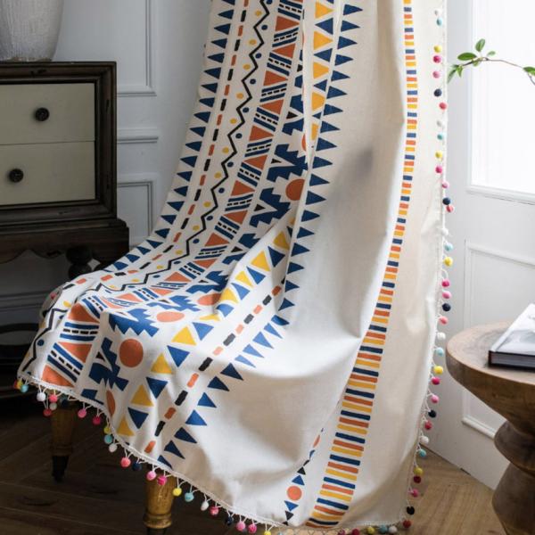 블랑쉬 상큼 보해미안 봉봉 린넨커튼 혼합색상