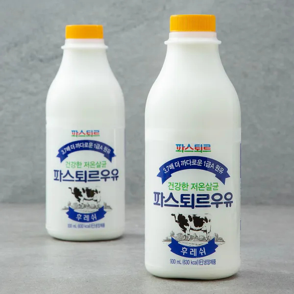 파스퇴르 저온살균 우유 930ml 2팩