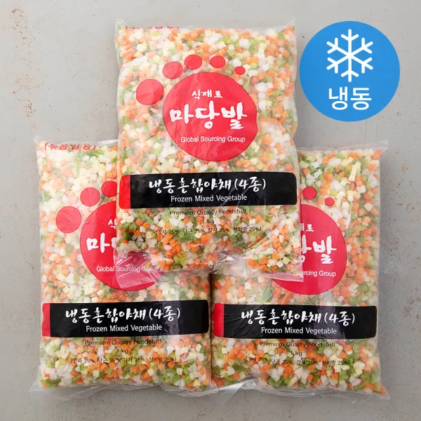 마당발 혼합야채 4종 (냉동), 1kg, 3개