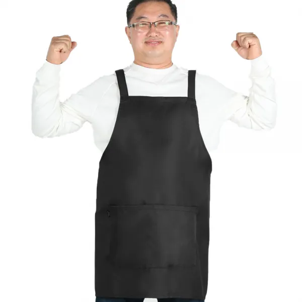 오투라이프 면혼방 벨크로타입 에이치형 앞치마, 블랙